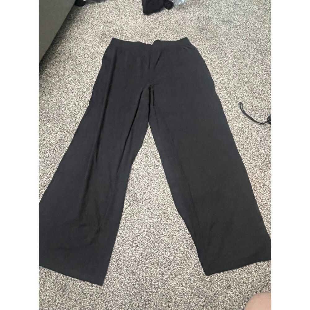 New Denim & Co. Beach black Jersey Wide-Leg Pants With Pockets M - Picture 13 of 13